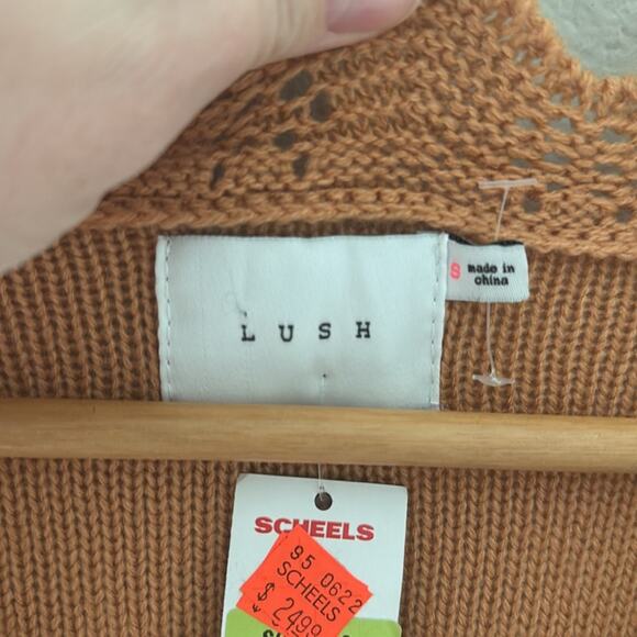 LUSH Apricot Soft Knit Heart Button Sweater | NWT | Size Small - Picture 6 of 8